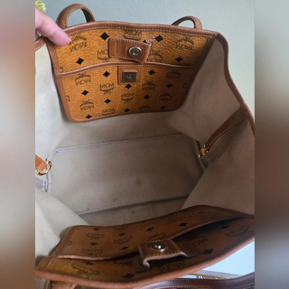 EUC MCM Visetos Croc Embossed Liz Shopper Tote Bag Limited Edition - Picture 11 of 12